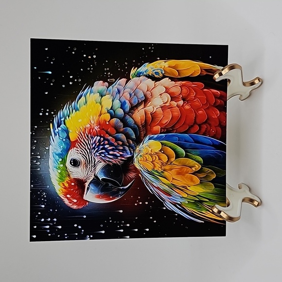 4x4 Parrot Watercolor‎ Bird Oil Painting Art Fantasy Print - Picture 1 of 4